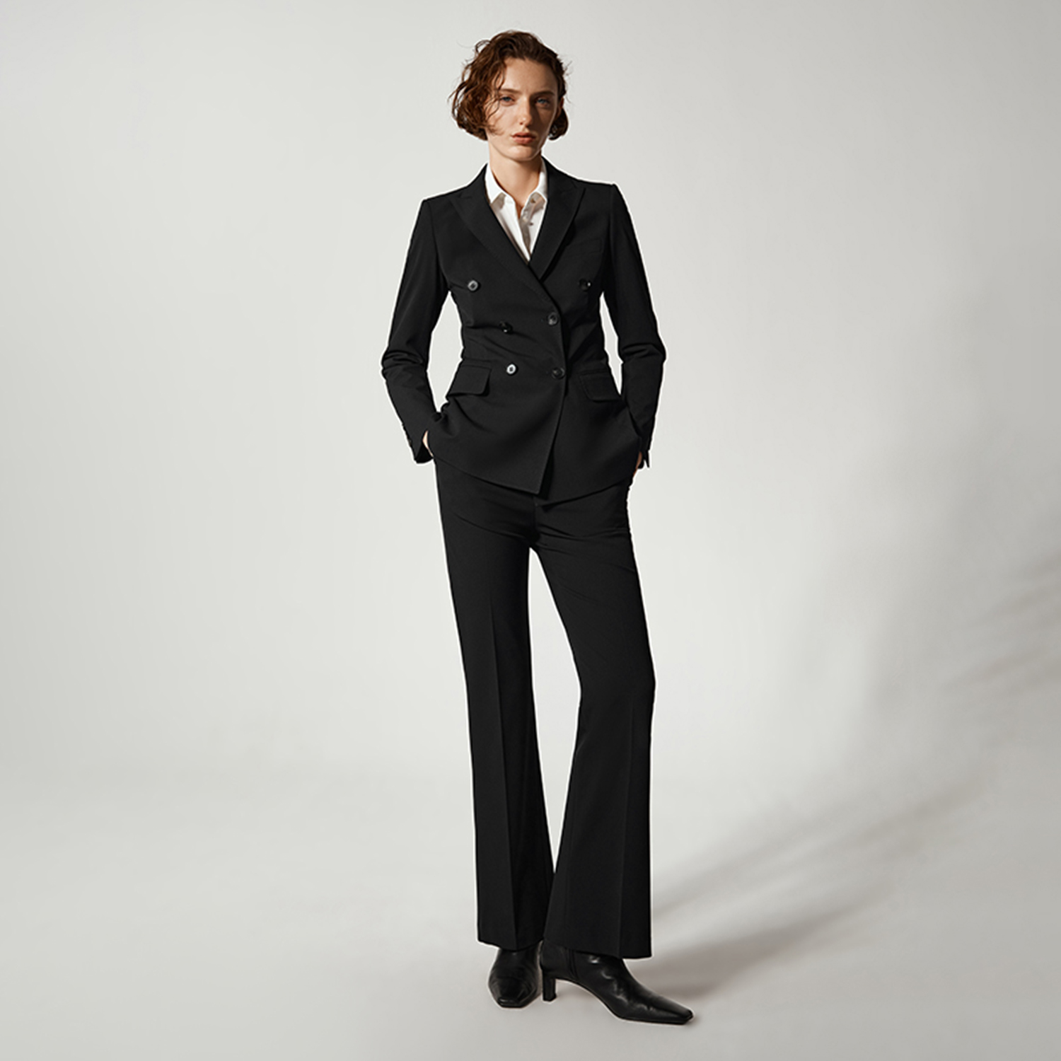 Double Breasted Blazer - Allingentle Damen-Hosenanzug, 2-teiliges Set, zweireihiger Damen-Blazer,
