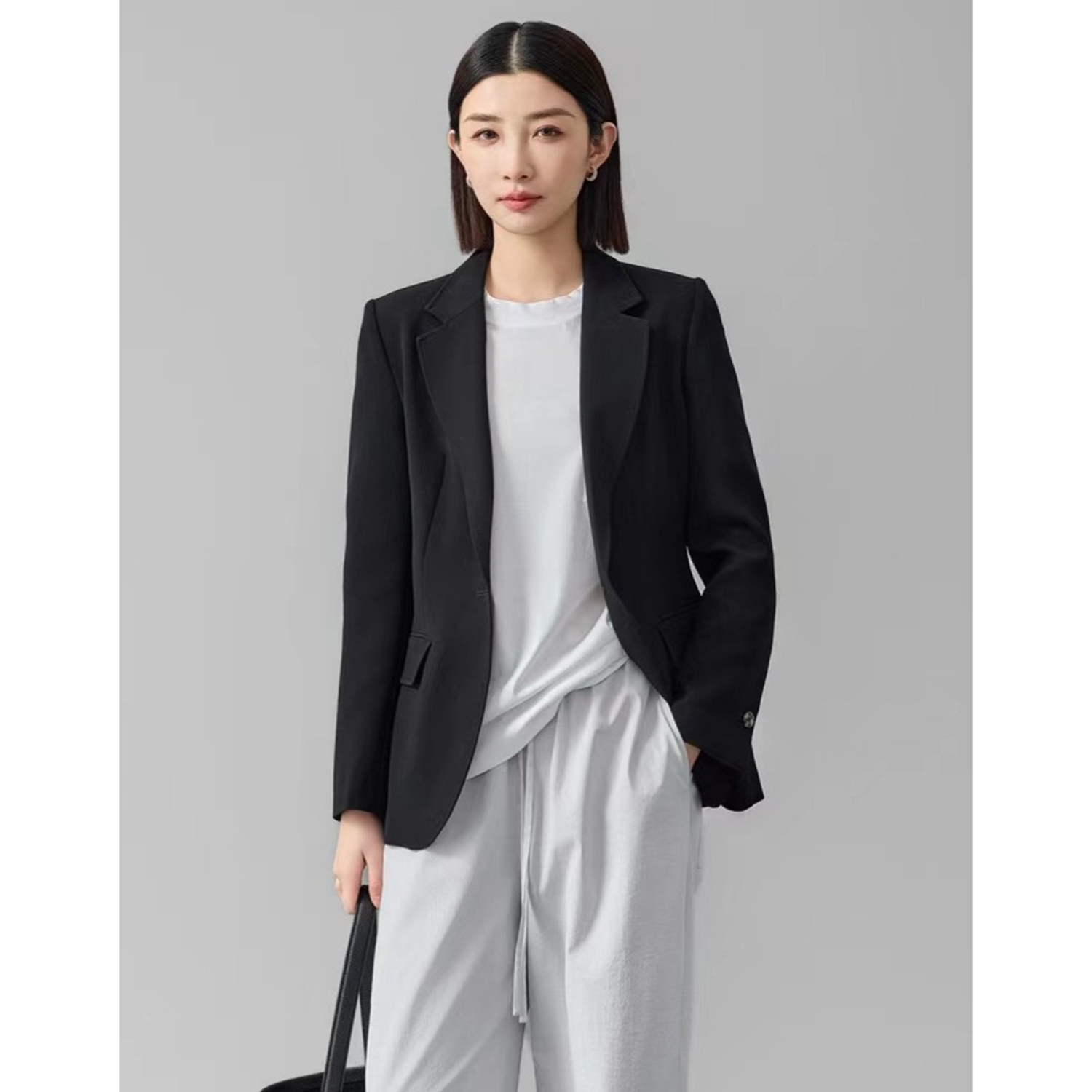 Double Breasted Blazer - Allingentle Damen-Anzug Slim Fit Business-Blazer Lässiger