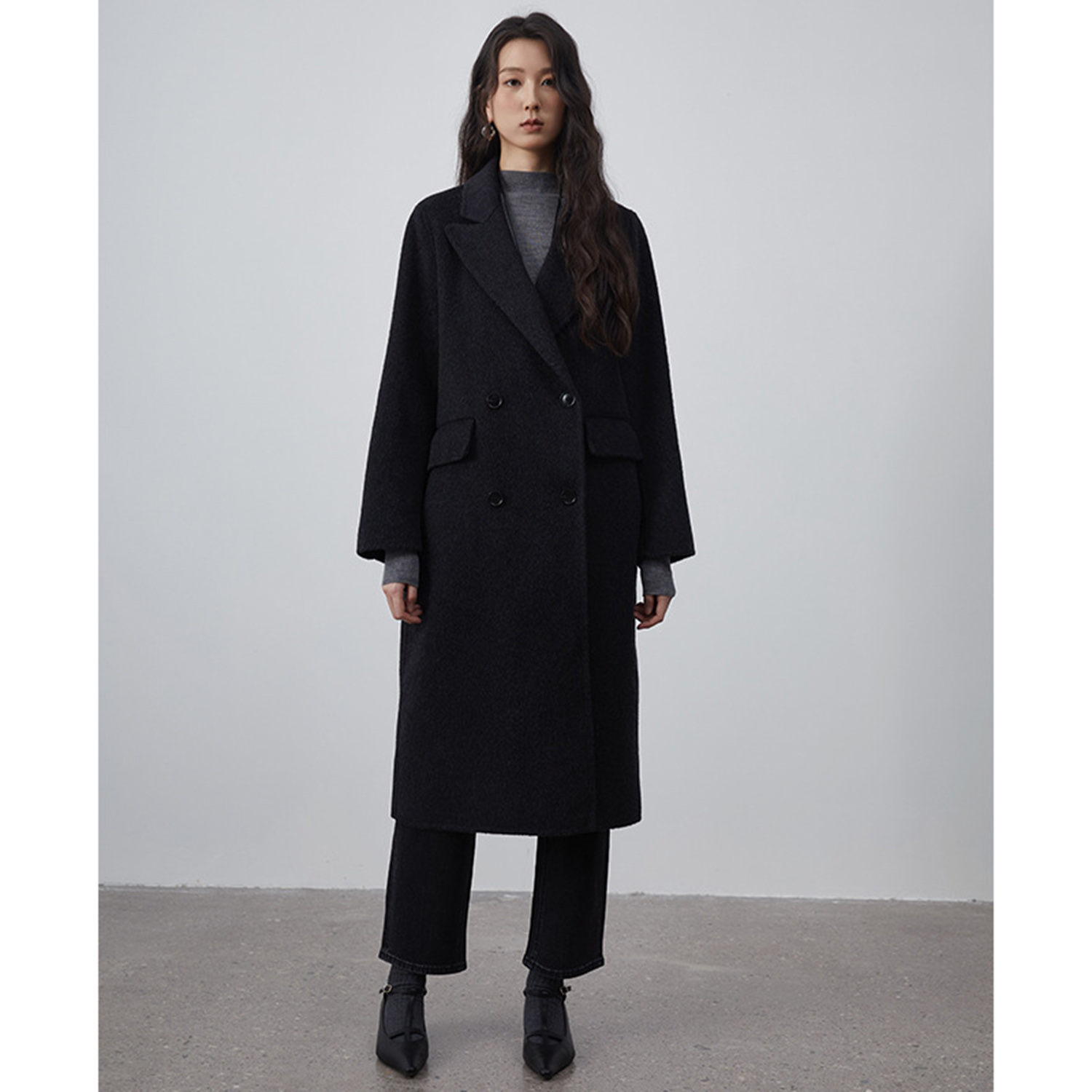 Double Breasted Blazer - Allingentle Damen-Anzug, langer Blazer, modische Wolljacke