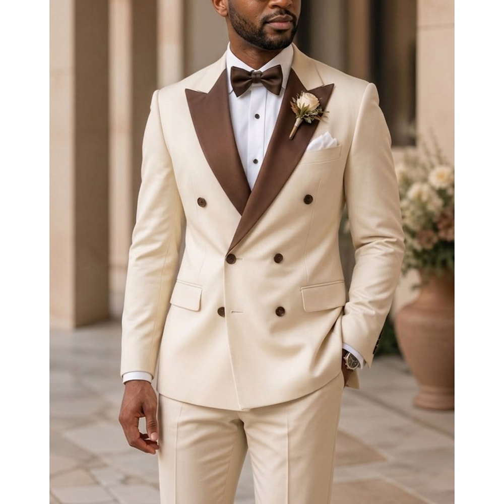 Men Formal Party Wear Outfit - Herren Doppelreihiger Smoking Anzug mit spitzem