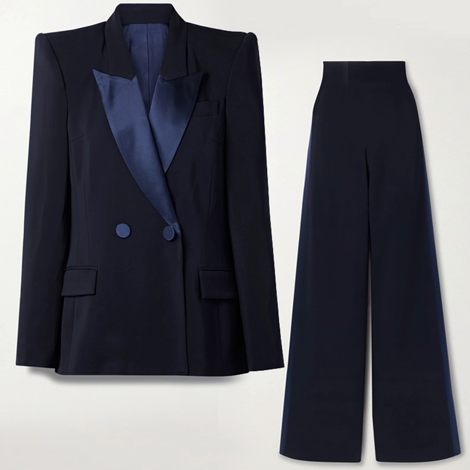 Marineblauer 2-teiliger Damen- – Double Breasted Blazer Bewertung und Preis