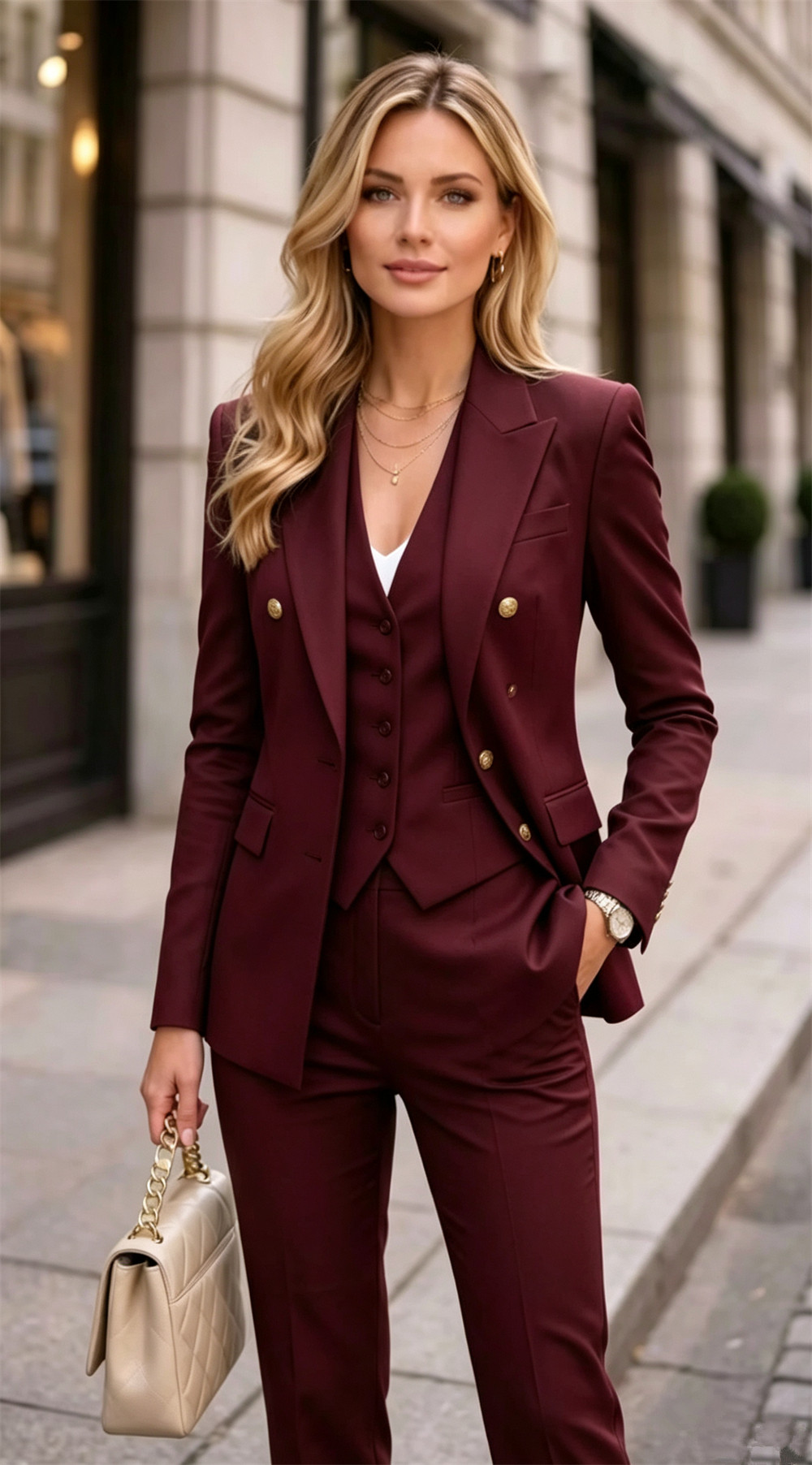 Lavendelfarbener Damen-Doppelr – Double Breasted Blazer Bewertung und Preis