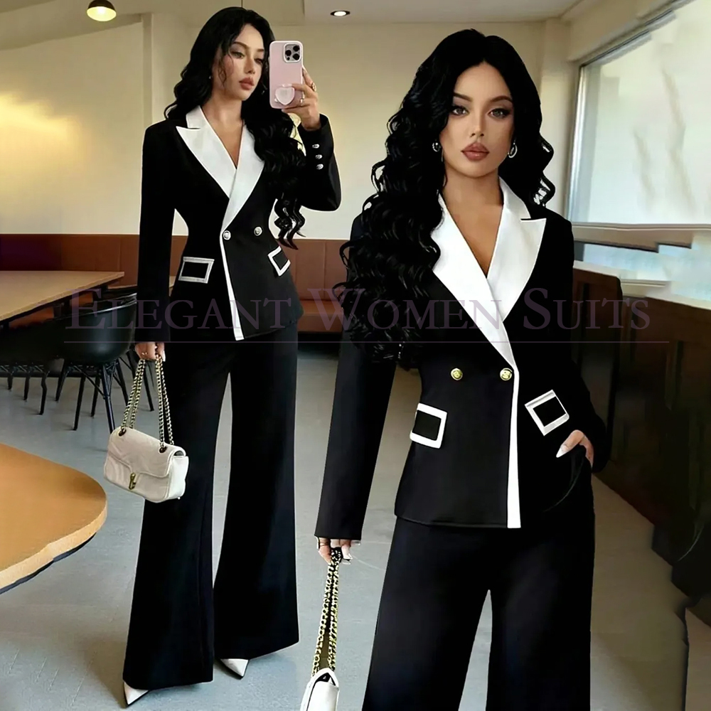Luxuriöse Schwarze Damenkostüm – Double Breasted Blazer Bewertung und Preis