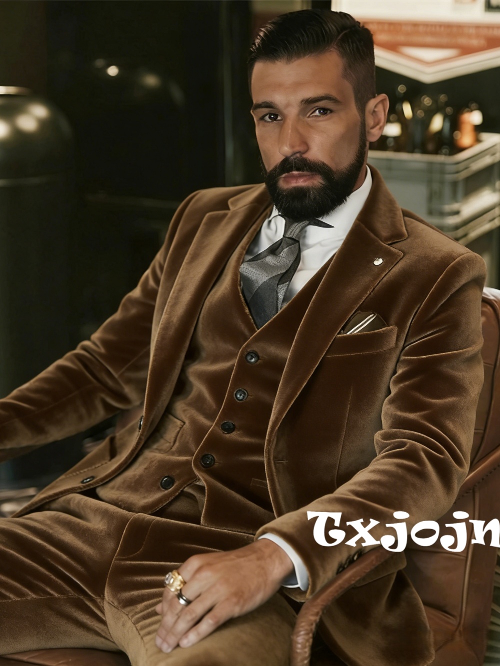 Herren-Samtanzüge 3-teilig Tan – Men Formal Party Wear Outfit Bewertung und Preis